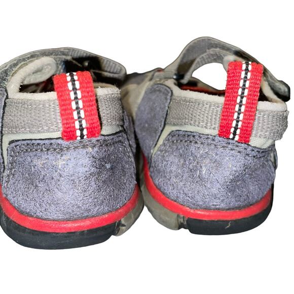 Keen Kid Sz 12 Sandals Seacamp II CNX Water Hook Loop Magnet Racing Red 1014123 - Picture 7 of 15